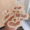 Hairgrip from pearl, big crab pin, elegant hair accessory, 8cm