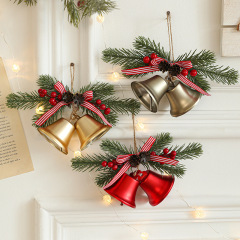 新型越境クリスマス雰囲気装飾クリスマスツリーの鈴蝶結びの異形の飾りの扉は現物を掛けます。