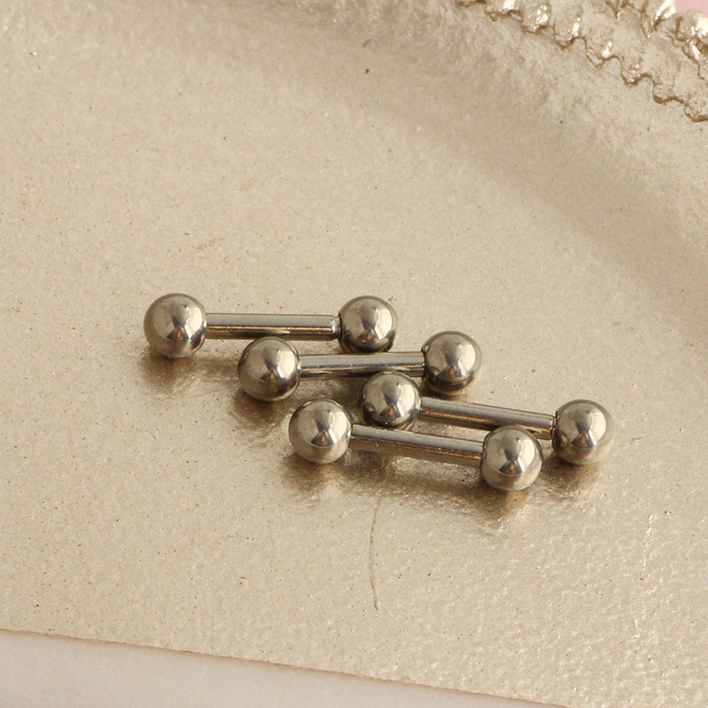G23 Titanium 6mm Lip Nail Rod Ball Tongue Nail Flat Bottom Rod Ear Nail Titanium Alloy Body Piercing Jewelry detail image 7