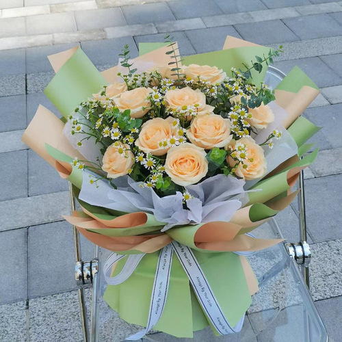 Two-color Ouya paper flower bouquet wrapping paper flower paper diy flower shop material gift gift floral wholesale
