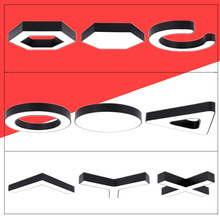 led异形灯办公室吊线灯六边形圆形方形健身房网咖灯造型工业风