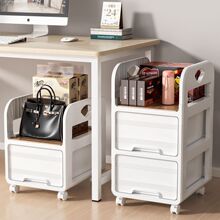 办公室带轮可移动抽屉式零食收纳柜桌下储物文件文具PP整理置物柜