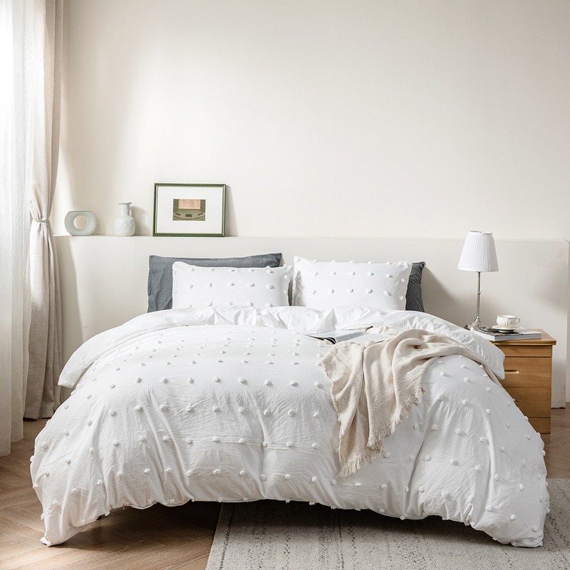 Bedding supplies, cut flowers, solid color, three-dimensional ball technology, bedding set, home textile, USA_voghion.com