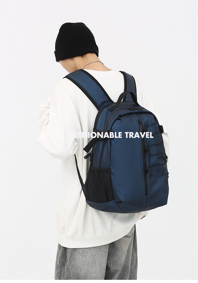 New men's large-capacity backpack, fashionable and simple business computer bag, casual college student travel schoolbag Item Picture