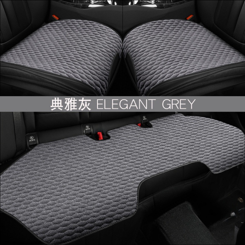 Car Seat Cushion, Universal for All Seasons, Fully Enclosed, Ventilated and Breathable, Made of Cotton and Linen Material, Car Cushion, Cotton and Linen Seat Cushion for Car
