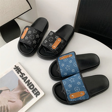 2026魔术新款情侣厚底一字松糕防滑夏季拖鞋网红时尚外穿沙滩