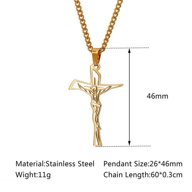 EJC Stainless Steel Crucifix Necklace - Image 1