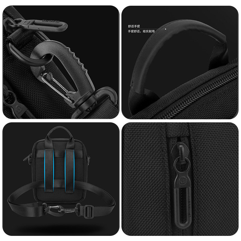 WEPOWER Bolso de hombro para hombre nuevo Bolso de bolsillo portátil casual de moda Bolso para hombre al aire libre de gran capacidad