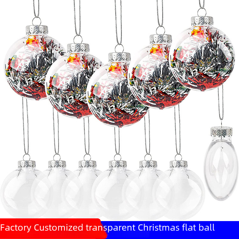 Direkte Lieferung ab Werk 6080100 transparente Kugel, flache Kugel, PET-Blasformkugel, nahtlose transparente Kunststoff-Weihnachtskugel, Glühbirnenflasche_voghion.com