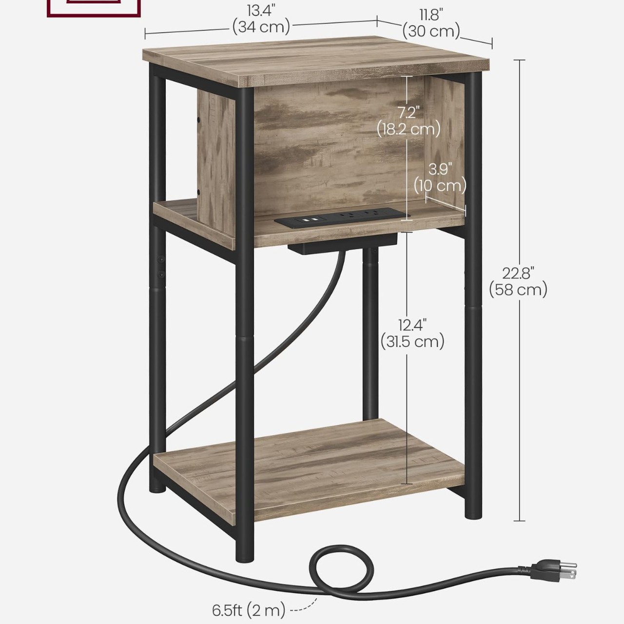 American moderno simple sofá de sala de estar cuadrado gabinete lateral hierro forjado hogar dormitorio esquina de mesilla de cama