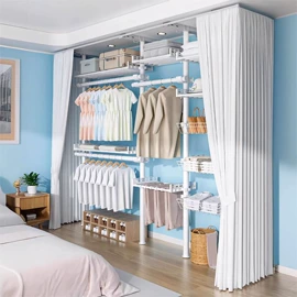 晾衣架晾晒架;晾衣杆、衣叉;窗帘杆罗马杆