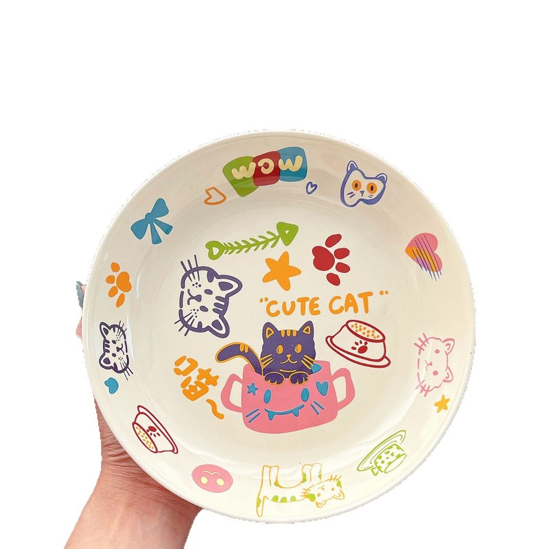 かわいい漫画の見栄えの良いシンプルな分割ディナープレート、ハイエンドの家庭用朝食プレート、インスタイルのセラミック分割ディナープレート|undefined