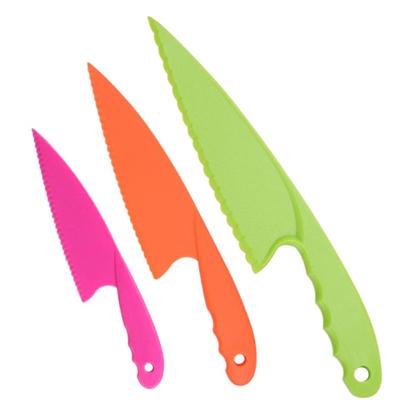 Cuchillo de plástico para niños cuchillo de fruta al por mayor bandeja de pastel de cumpleaños Cuchillo de queso postre cuchillo de pan de melón y pelado de frutas cuchillo de juguete