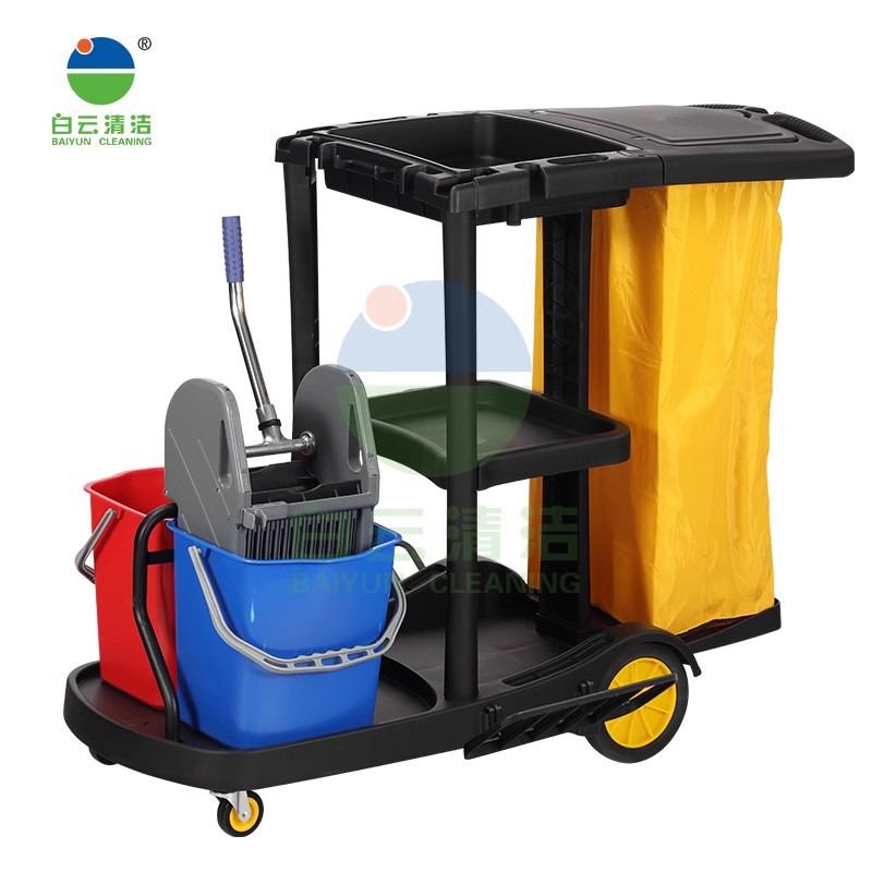 Baiyun limpio multipropósito limpio camión de artículos diversos con barril con cubierta con prensador de agua camión limpio camión limpio conjunto de camión limpio