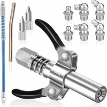 双柄黑胶自锁式高压黄油嘴黄油枪注油嘴头气动齿轮式平头黄油枪头