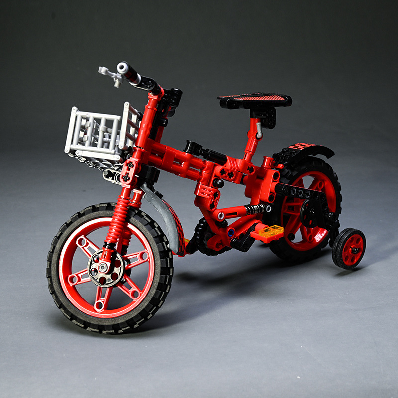 卫乐WL7064儿童仿真自行车积木拼插装玩具益智小颗粒兼容乐高礼物