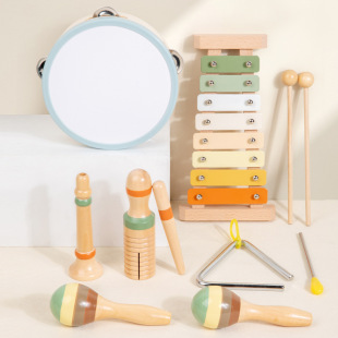 Cross-border Wooden Orff Percussion Percussion Simulation Knocking Accordion suit Baby Soothing Early Childhood Education Toy