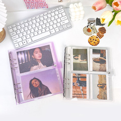 6-inch Ring-Bound Photo Album with Card Pages, Memory Scrapbook, Family Insert Album, 3-inch Mini Photo Card Storage Album