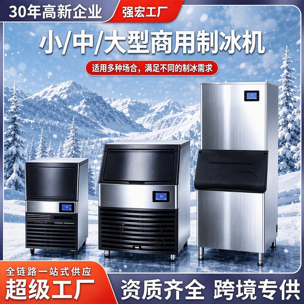 Máquinas de hielo comerciales transfronterizas de múltiples especificaciones grandes tiendas de té con leche totalmente automáticas máquinas de hielo cuadradas al por mayor de equipos de bares