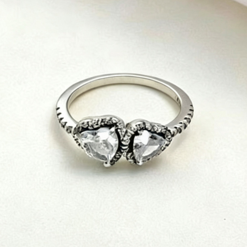 Butterfly Gemstone Ring Set For Women Designer Copper Silver Plated_voghion.com