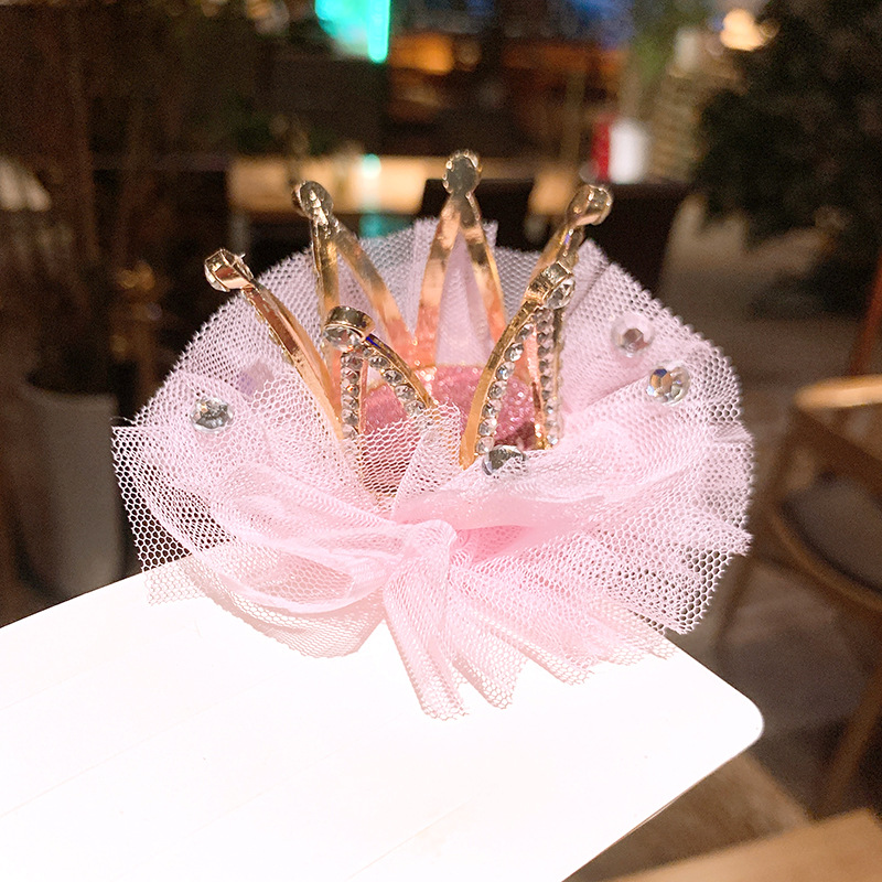 Children's Cute Net Yarn Crown Hairpin display picture 7