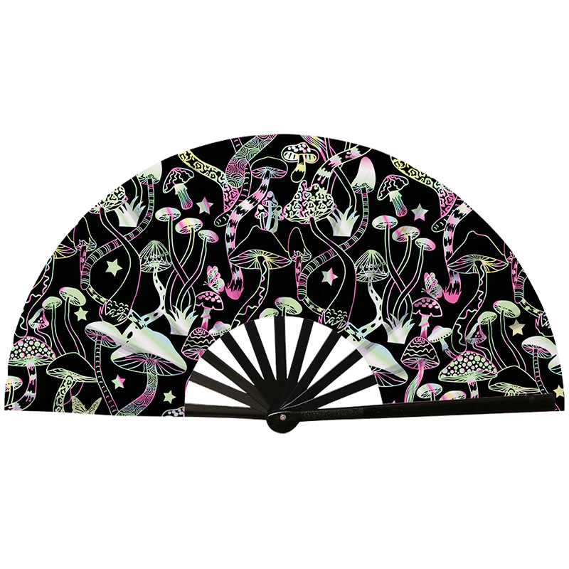 Abanico Plegable de Kung Fu de Plástico, Colorido, para Conciertos y Fiestas