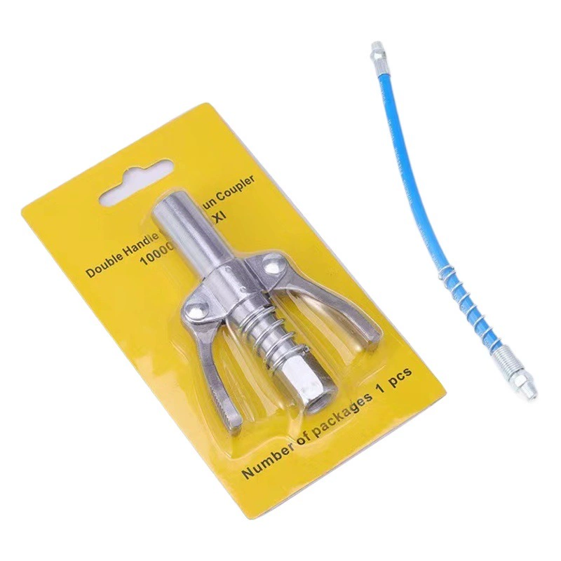 Блокировка сопла пистолета для смазки Тип зажима высокого давления с двойной ручкой Сопло для впрыска масла самоблокирующееся сопло для впрыска масла с плоской головкой Аксессуары для шлангов