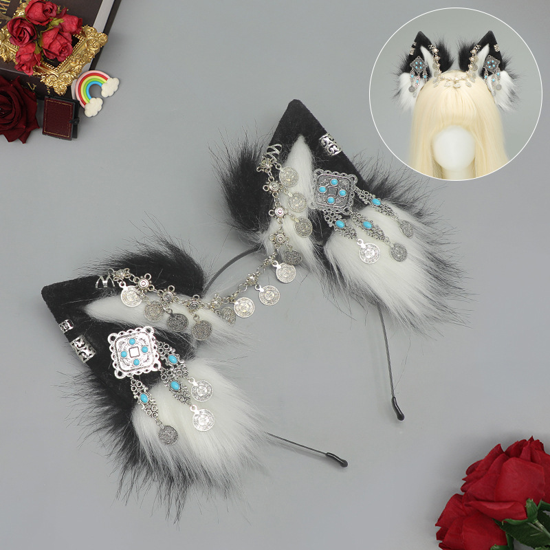 Hecho a mano de peluche lindo bestia oído Cosplay comic show punk diadema chica caliente tocado estilo europeo y americano accesorios para el cabello