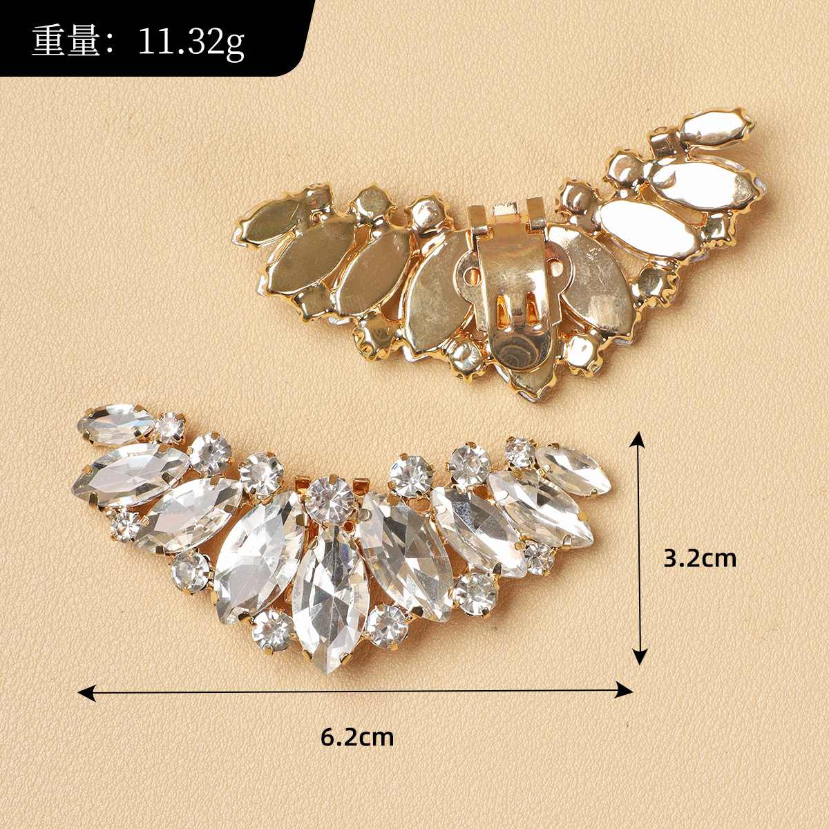 Nuevos zapatos de tacón alto diy, hebilla, punta de zapato, accesorios superiores, hebilla de metal de diamantes de imitación, zapatos de boda desmontables, accesorios de calzado