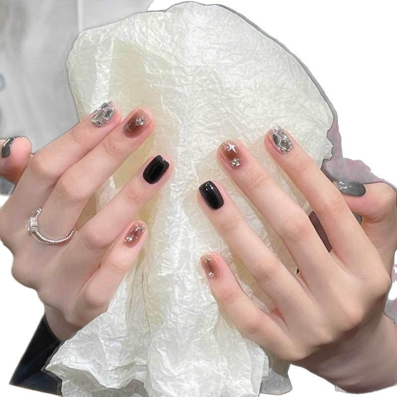 Yiyi Dance Champagne Diamante Gato Eye Armadura de desgaste Lujo ligero Flash Pegatinas de uñas Otoño/Invierno Todo-fósforo Live Explosión