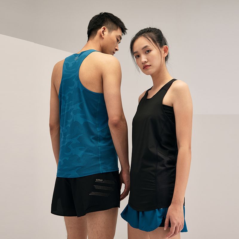 Maratón de verano para hombres y mujeres corriendo Chaleco de secado rápido entrenamiento de pista y campo cuello redondo suelto transpirable camiseta sin mangas de fitness impresa L