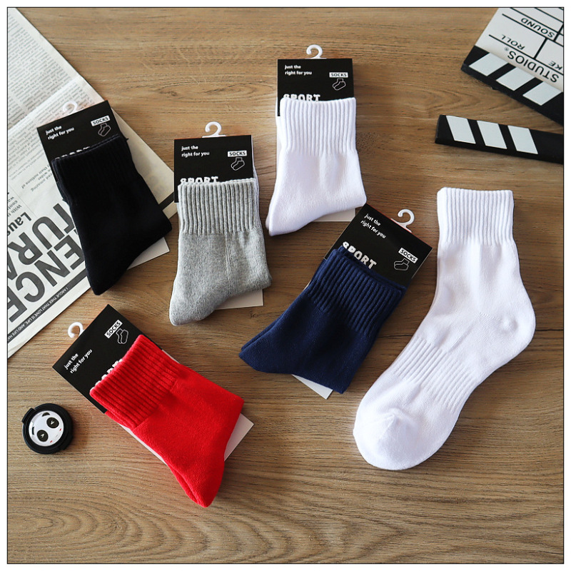 Ultra-Thick Solid Color Casual Sports Socks with Towel Bottoms, Mid-Calf Men's Socks, Terry Socks, Training Socks for Autumn and Winter Ultra-Thick Solid Color Casual Sports Socks with Towel Bottoms, Mid-Calf Men's Socks, Terry Socks, Training Socks for Autumn and Winter