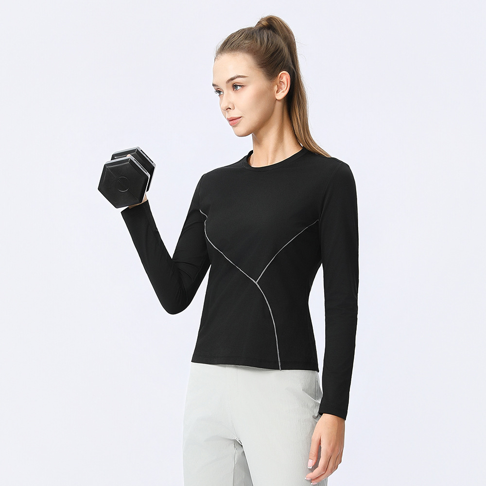 Transfronterizos Lulu otoño y invierno mujeres deportivas ociosas camisetas de manga larga ropa de moda fábrica de leggings al por mayor