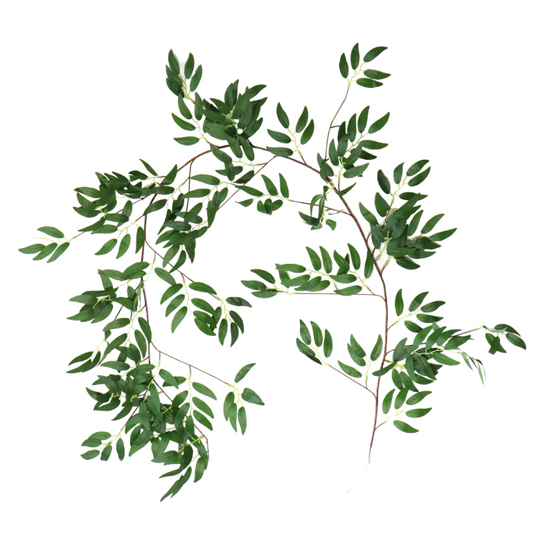 Cross-Border Simulated Willow Leaf Rattan Home Pipe Party Decoration Plastic Fake Flower Photography Props Manufacturer Wholesale