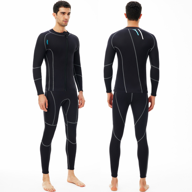 New 3MM Jacket Women, Cold-Proof And Warm, Swimming, Surfing, Snorkeling Two-Piece Set, Long Sleeve Diving Suit For Men_voghion.com