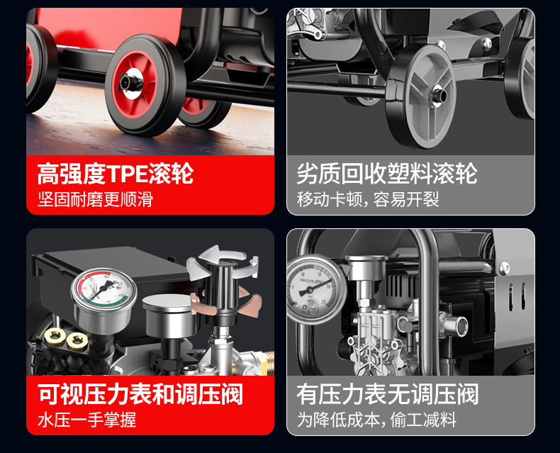 Car Washing Machine 220V Household High-Pressure Water Pump High-Power Booster Super Powerful Floor Washing Artifact Brush Car Water Gun Cleaning Wholesale