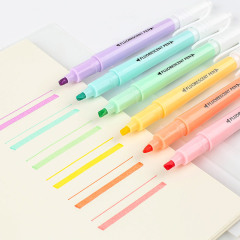 New Year's fluorescent double-headed 6-color set fluorescent marker pen student exam review key marker pen oblique head graffiti