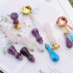 Antique enameled handle, metal handle, crystal handle, golden red copper bronze enameled print, multiple colors available