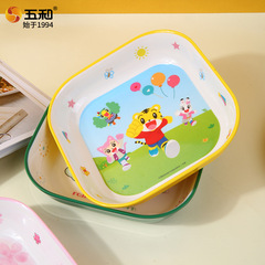 Five and exquisite cartoon children's dinner plates for home use, snack trays, fruit and snack plates, small square plates, melamine plates, wholesale