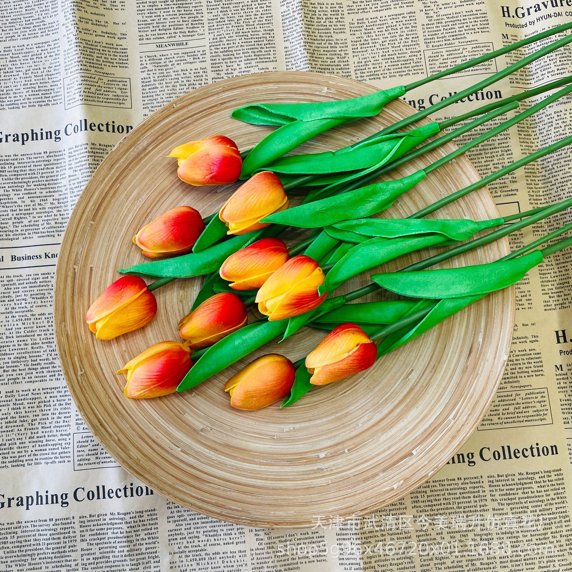 Meihe marca tulipán hogar flor artificial decoración sensación decoración al por mayor flor falsa hidratante salón decoración Nordic pu