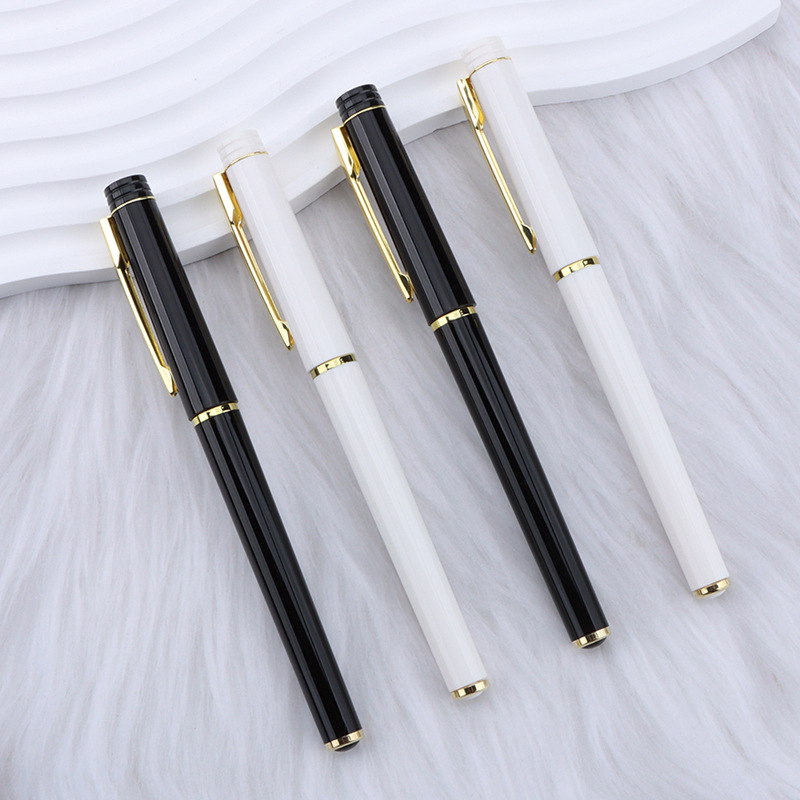 무거운 느낌의 고급 젤펜, 인쇄 가능한 로고 광고펜, 블랙 시그니처펜, 비즈니스 선물펜, 사무용 문구류
