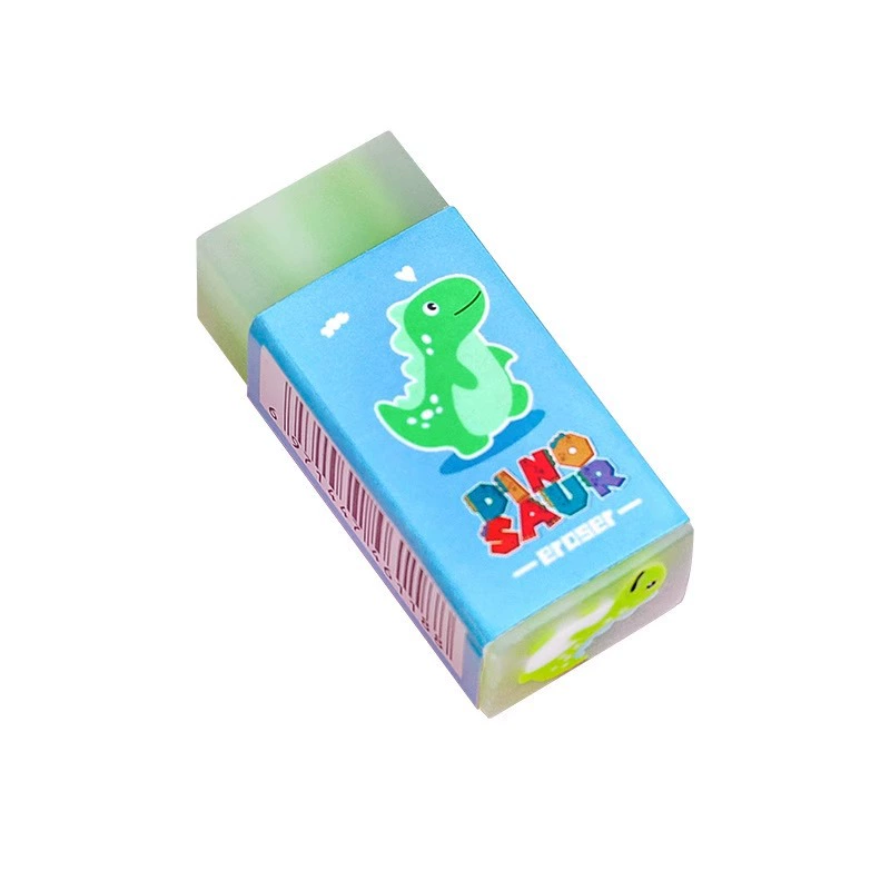 Cute cartoon eraser for students, dinosaur, pencil, E18