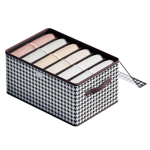 Houndstooth PP board storage box Household dustproof storage box with lid Dormitory wardrobe clothing compartment storage wholesale
