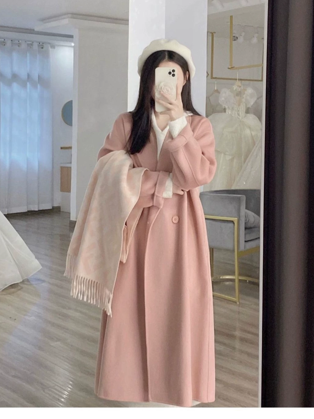 Демисезонное пальто, трэнч для подростков, длинноеOversized, шерстяная смесь