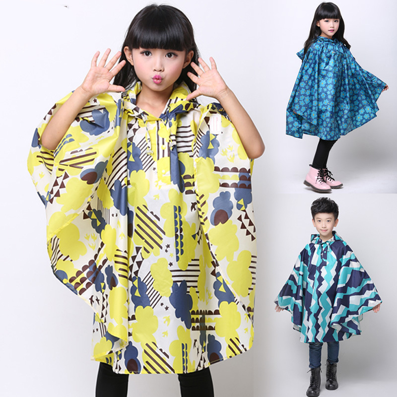 Children's fashion raincoat New Kids boys and girls Cape beautiful cartoon flower cute waterproof baby poncho
