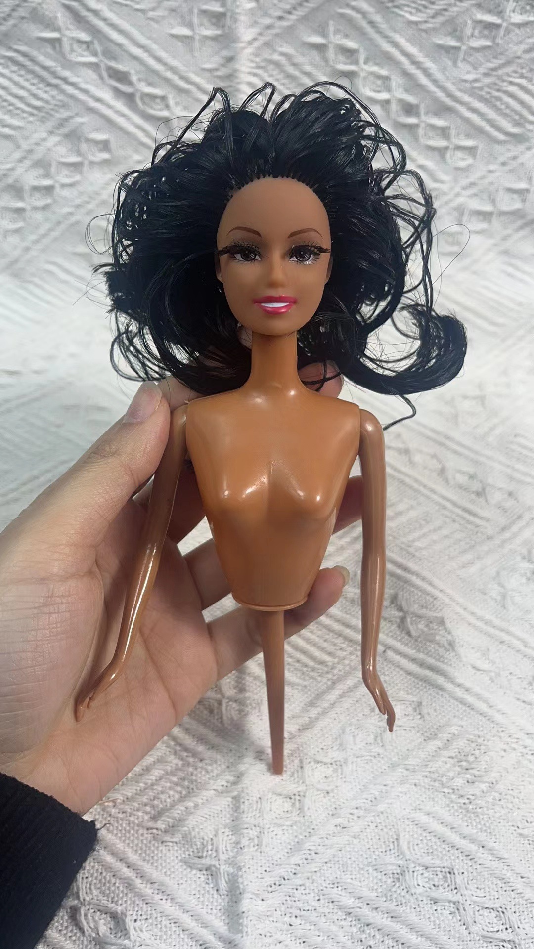 Half-length 19cm with headdress Barbie doll Hot Pot Black nude baby cake decoration mold baking factory