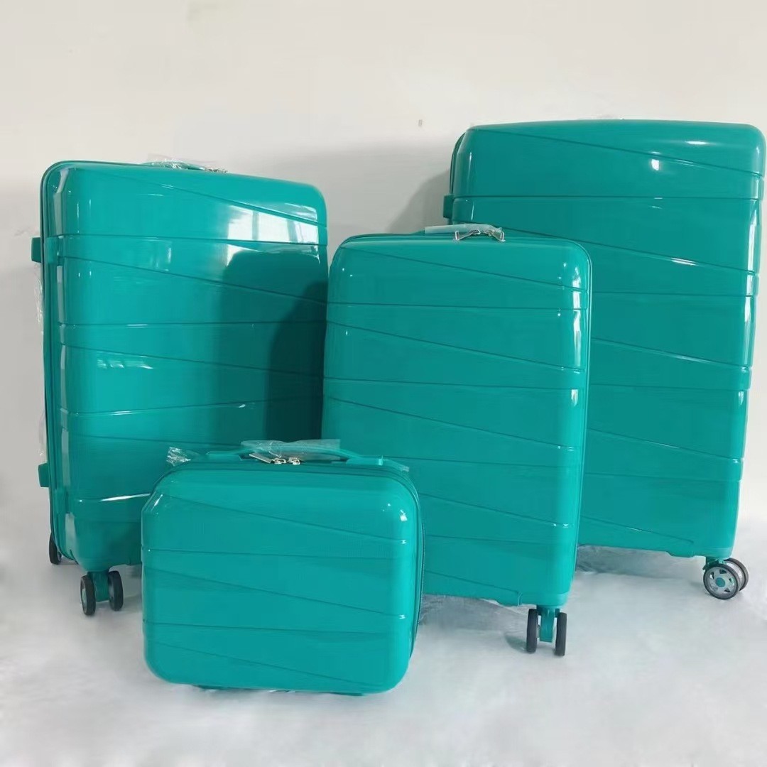 Procesamiento personalizado de comercio exterior trolley case de embarque de rueda universal marca personalizada tres piezas maleta de fábrica