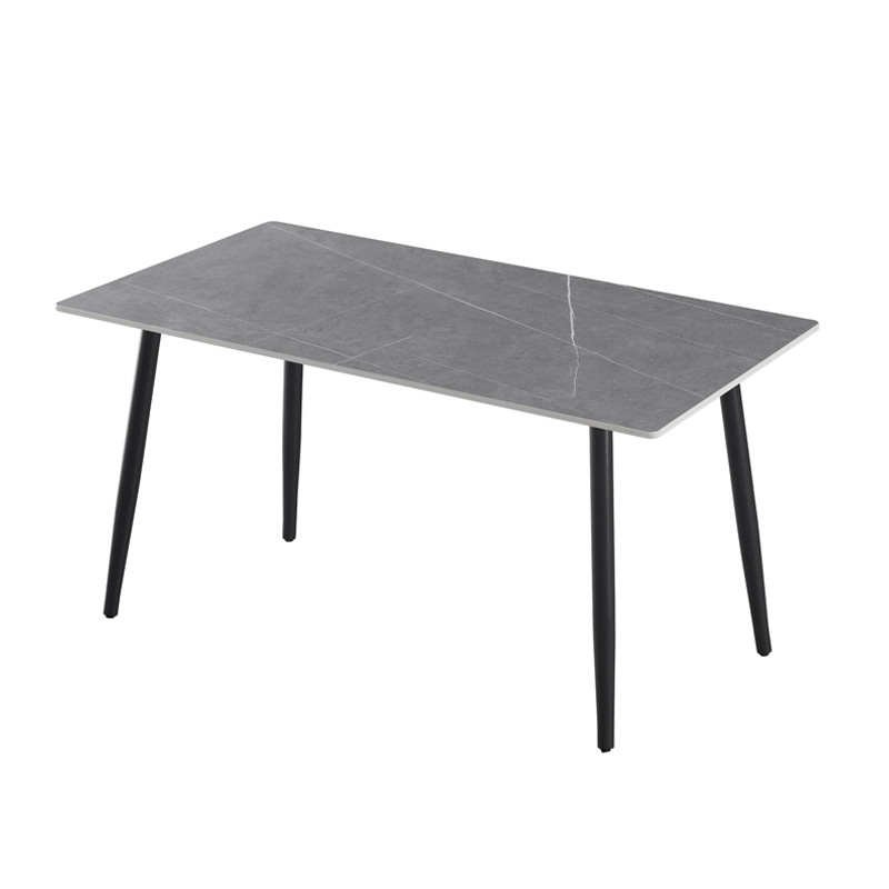 Mesa y silla de comedor de roca de lujo nórdica pequeña casa moderna simple y multi-tamaño rectangular fácil de cuidar mesa de comedor
