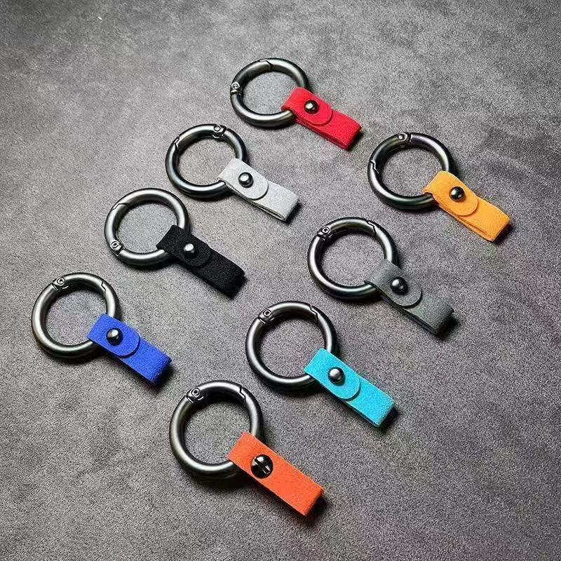 Fur Car Keychain Leather Rope Hanging Simple Car Keyring Decoration Creative Hanging Distinctive Accessories