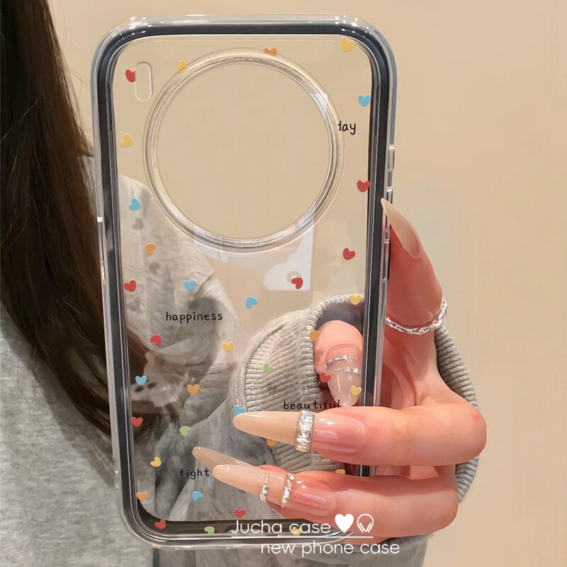 Suitable for X300Pro Mobile Phone Case, New High-End, Premium Feel, Niche X200Pormini, Full Edge Coverage, Colorful Heart Design Suitable for X300Pro Mobile Phone Case, New High-End, Premium Feel, Niche X200Pormini, Full Edge Coverage, Colorful Heart Design